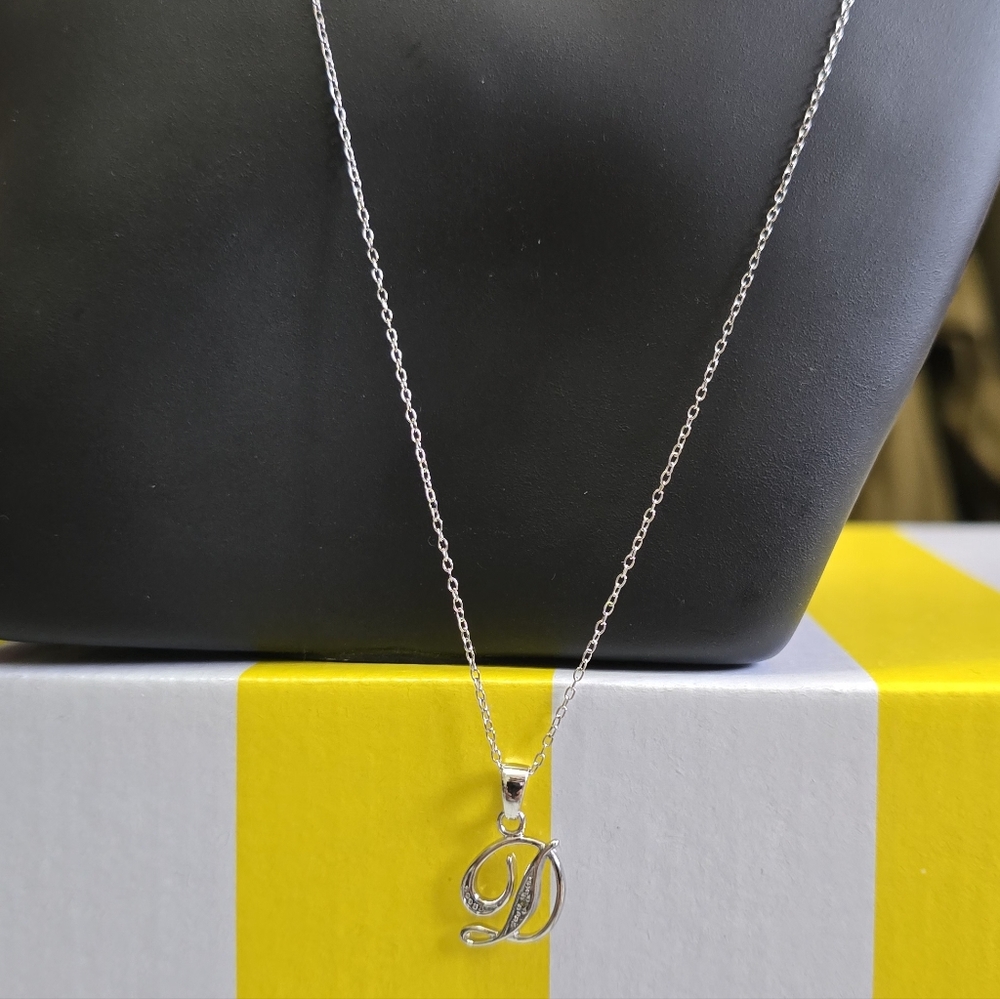 Elegant Sterling Silver Initial 'D' Necklace